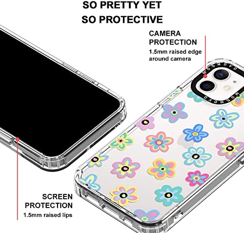 MOSNOVO תואם למקרה של iPhone 12, [Buffertech 6.6 ft Drop Impact] [Anti Peel Off Tech] ברור TPU Fumper Women Case Cover